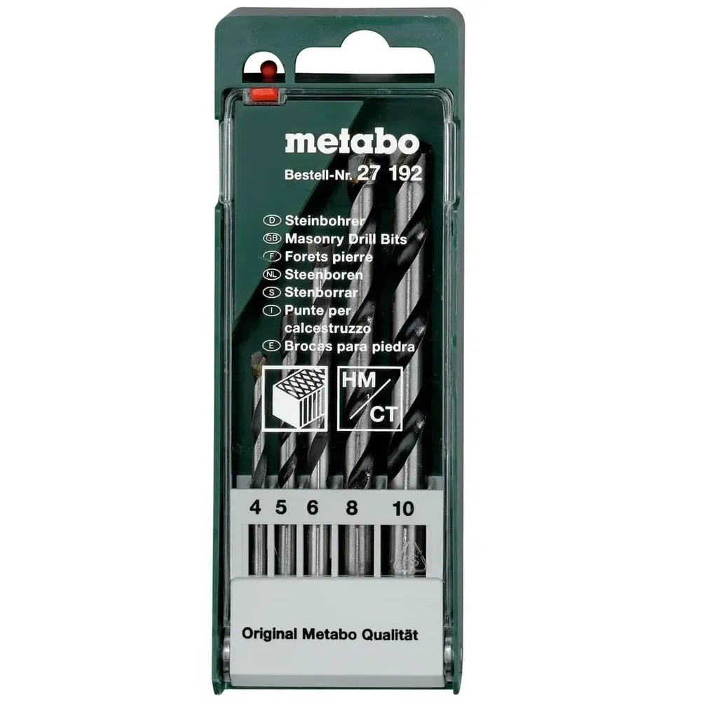 Набор сверл по камню Metabo 5 штук Jet