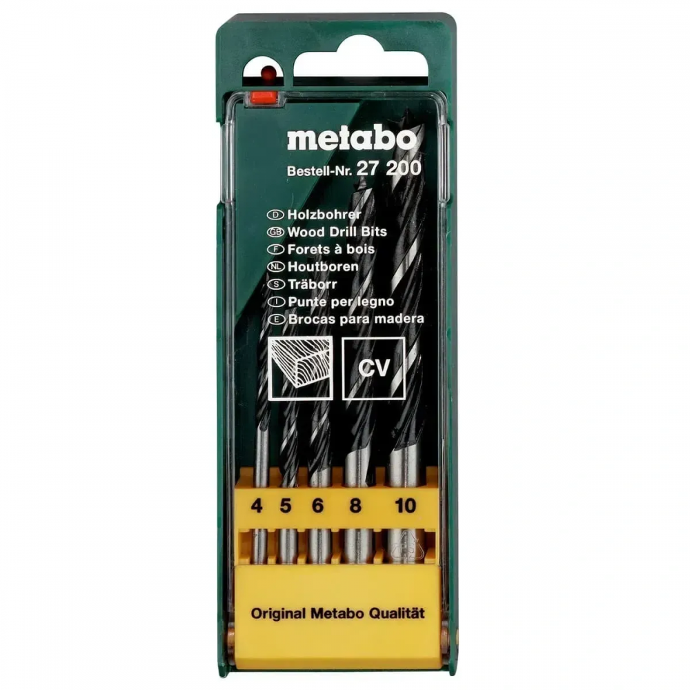Набор сверл по дереву Metabo 5 штук Jet