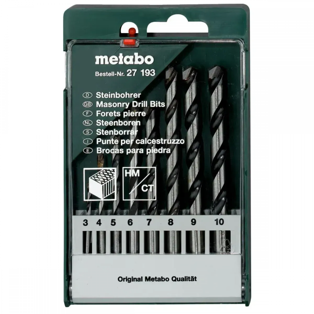 Набор сверл по камню Metabo 8 штук Jet