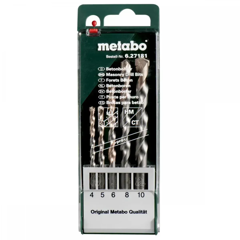 Набор сверл по бетону Metabo pro 5 штук Jet