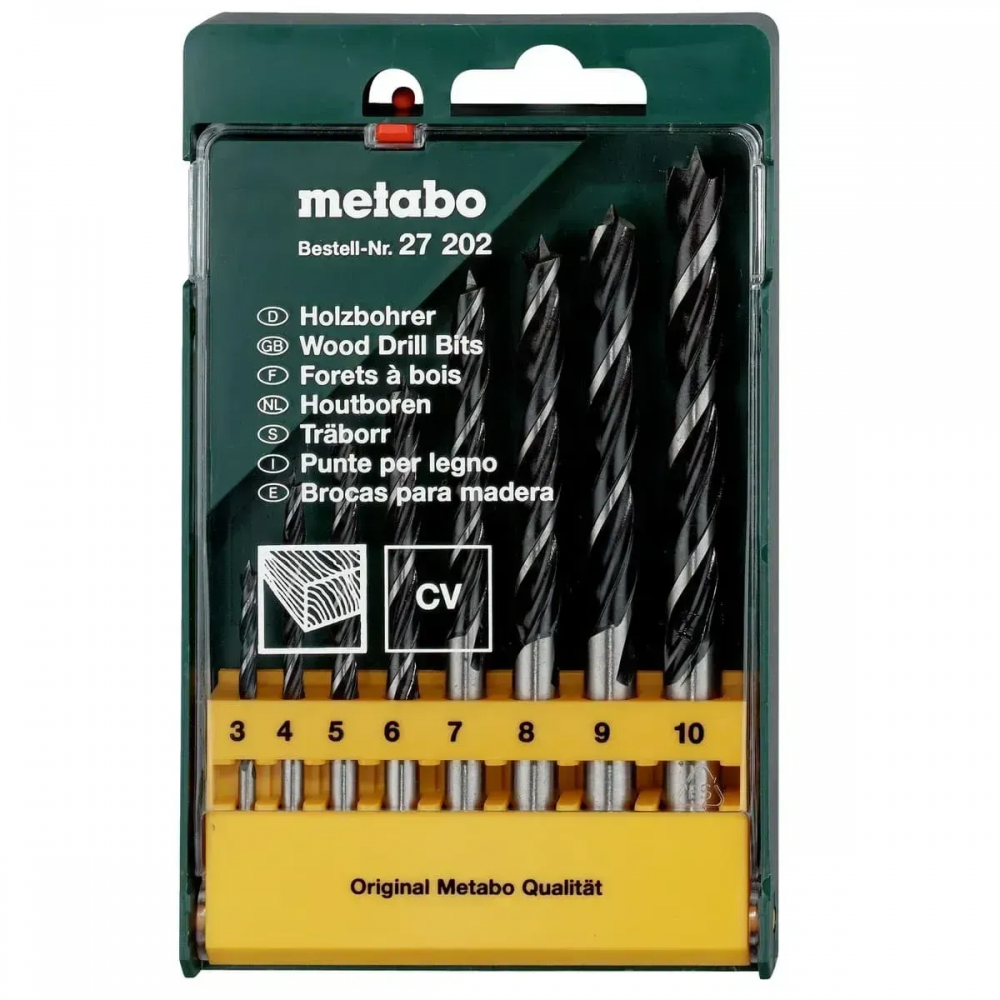 Набор сверл по дереву Metabo 8 штук Jet