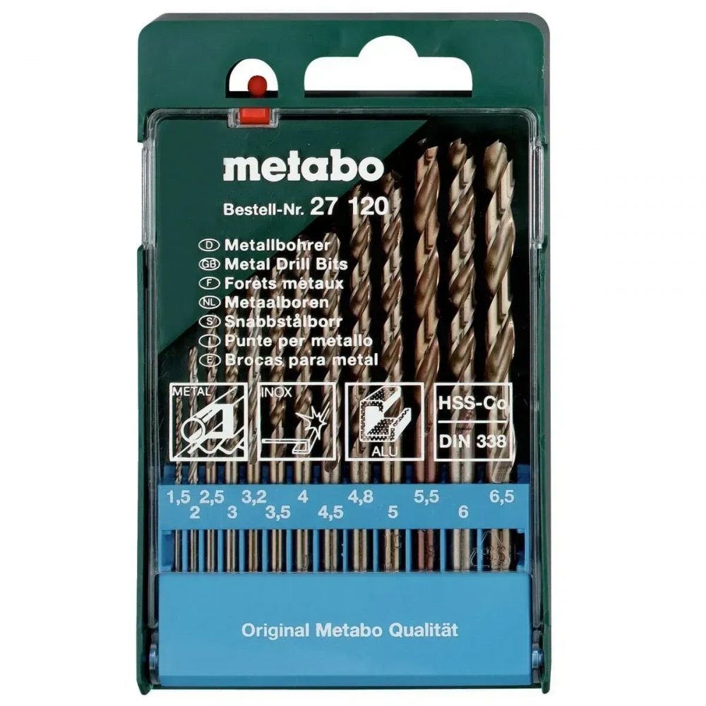 Набор сверл по металлу Metabo HSS-Co 13 предметов Jet